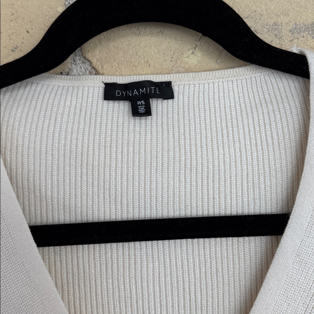 Dynamite Cream Ribbed Knit Top - Picture 2 of 4